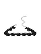 Romwe Black Hollow Out Choker Necklace