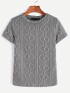 Romwe Grey Knit Short Sleeve T-shirt