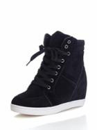 Romwe High Top Lace Up Wedge Sneakers