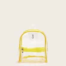 Romwe Clear Backpack With Inner Multi Purse