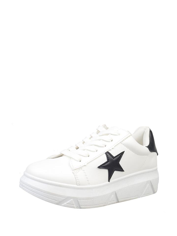 Romwe Star Pattern Lace Up Sneakers