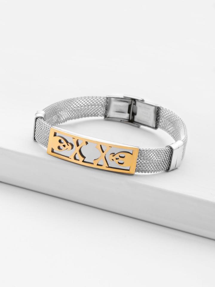 Romwe Metal Skeleton Embellished Bracelet