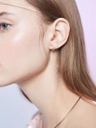 Romwe Flamingos Design Rhinestone Stud Earrings