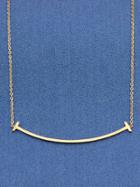 Romwe Rosegold Long Chain Geometric Pattern Necklace