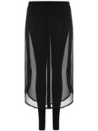 Romwe Elastic Waist Chiffon Skirt Leggings