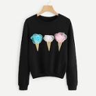 Romwe Ice Cream Detail Sweatshirt
