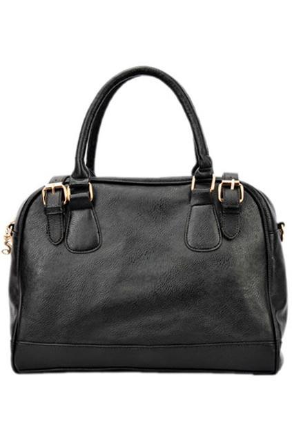 Romwe Multifunction Zipper Black Bag