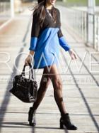 Romwe Black Blue Long Sleeve Color Block Dress