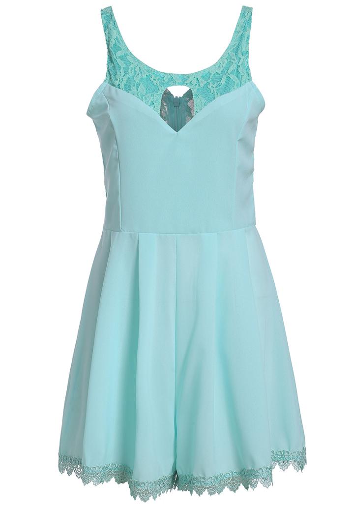 Romwe Hollow Lace Strap Jumpsuit