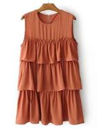Romwe Ruffle Tiered Tank Dress