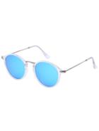 Romwe Blue Lenses Sheer Round Frame Sunglasses
