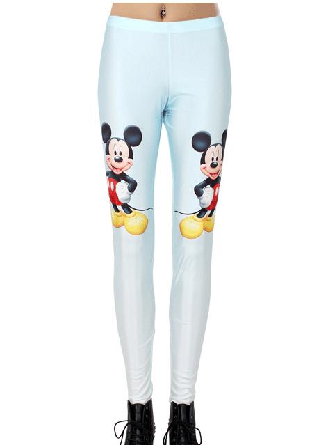 Romwe Light Blue Mickey Print Legging
