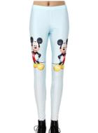 Romwe Light Blue Mickey Print Legging
