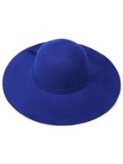 Romwe Blue Large Brimmed Matching Tie Floppy Hat