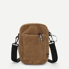 Romwe Pocket Detail Corduroy Crossbody Bag