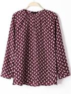 Romwe Paisley Print Side Slit Blouse