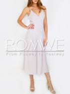 Romwe Grey Spaghetti Strap Backless Shift Jumpsuit