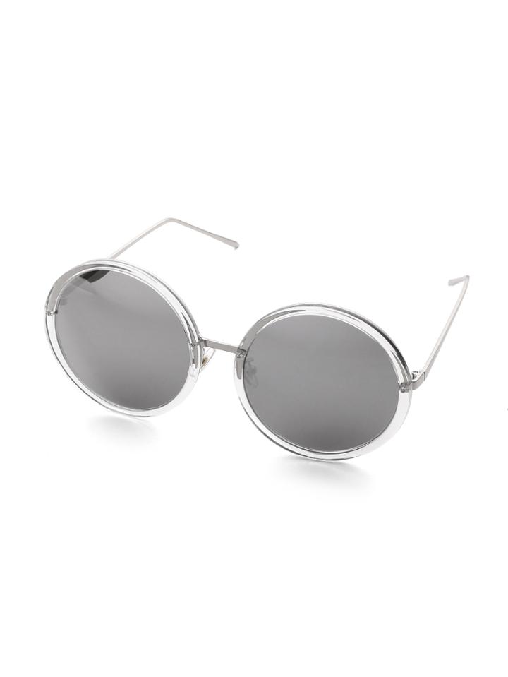 Romwe Metal Frame Round Lens Sunglasses