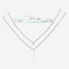 Romwe Bar & Disc Choker Set 3pcs