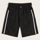 Romwe Guys Contrast Side Patched Denim Shorts