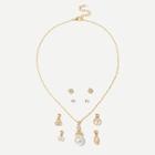 Romwe Detachable Necklace 5pc & Earrings 2pairs