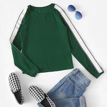 Romwe Tape Panel Sleeve Tee