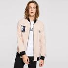 Romwe Guys Badge Patched Contrast Trim Bomber Jacket
