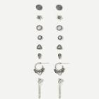 Romwe Flower & Round Earrings 8pairs