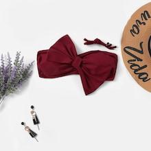 Romwe Big Bow Bandeau Swimming Top