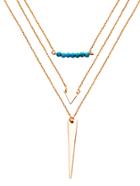 Romwe Gold Plated Charm Pendant Layered Necklace
