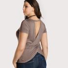 Romwe Plus Cutout Back Fitted Tee