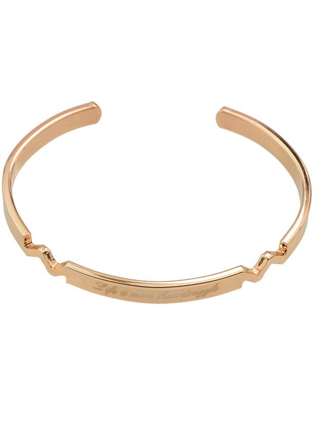 Romwe Rosegold Color Braided Metal Cuff Bangles
