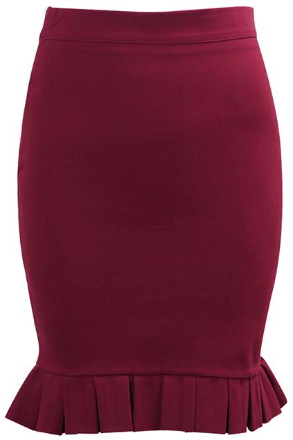 Romwe Fishtail Falbala Slim Skirt