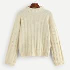 Romwe Ribbed Stand Collar Sweater