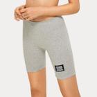 Romwe Ribbed Patched Skinny Cycling Shorts