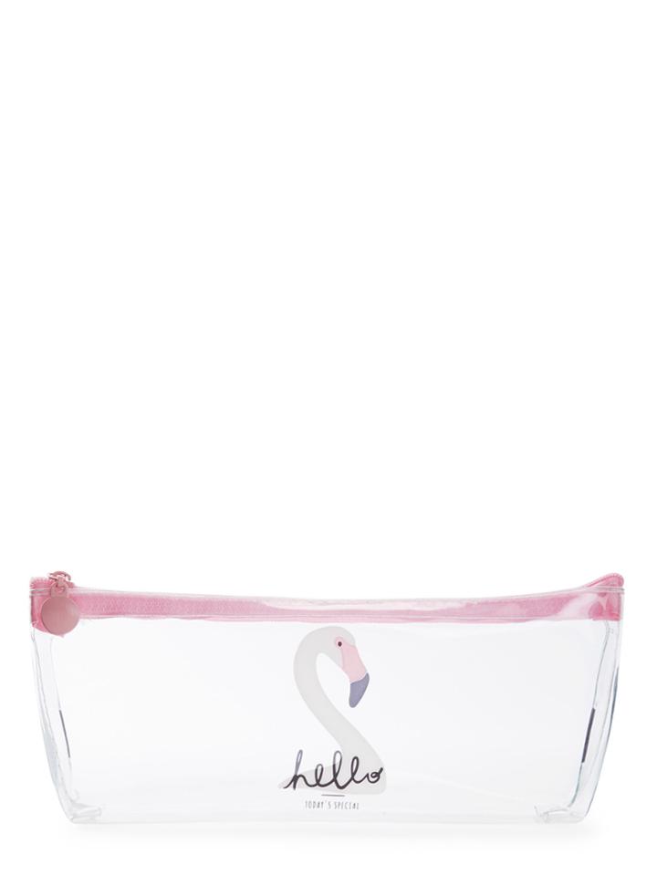 Romwe Flamingo Print Clear Pouch