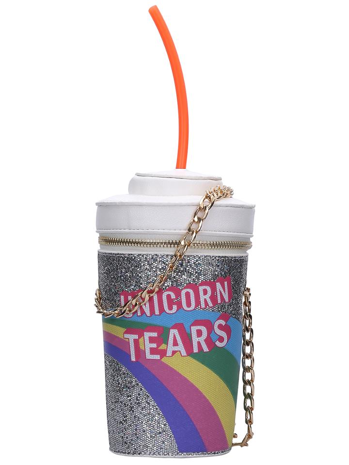 Romwe Multicolor Letter Print Chain Bag