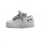 Romwe Cat Print Gingham Lace Up Sneakers