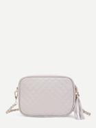 Romwe Quilted Crossbody Bag With Tassel