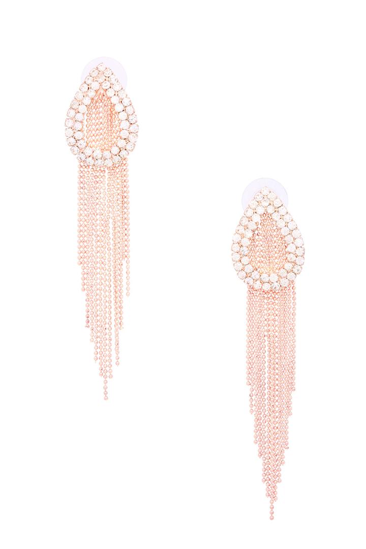 Romwe Diamante Gold Earrings
