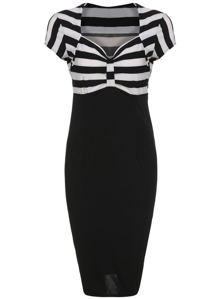 Romwe V Neck Striped Sheath Dress