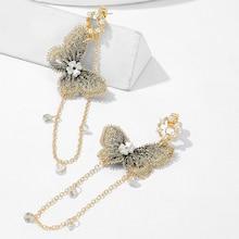 Romwe Butterfly Decor Chain Drop Earrings 1pair
