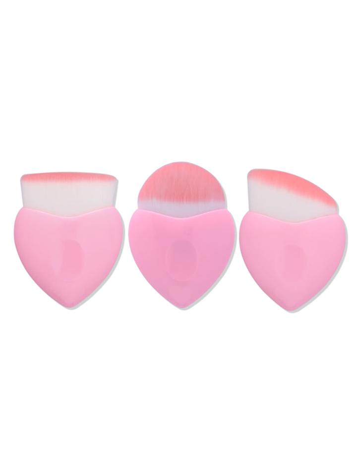 Romwe Heart Shaped Powder Brush 3pcs