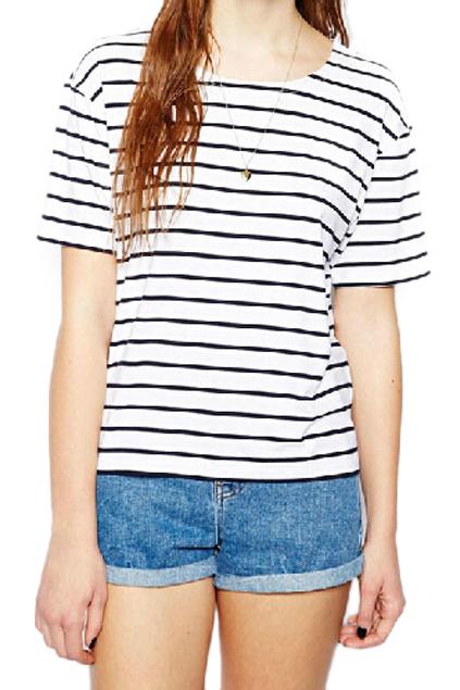 Romwe Romwe Striped Loose T-shirt