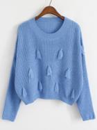 Romwe Round Neck Knit Tassel Crop Sweater