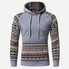 Romwe Men Geometric Print Hooded Sweatshirt
