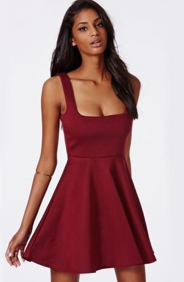 Romwe Strap Backless Pleated Dress