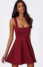 Romwe Strap Backless Pleated Dress