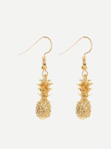 Romwe Pineapple Design Drop Earrings