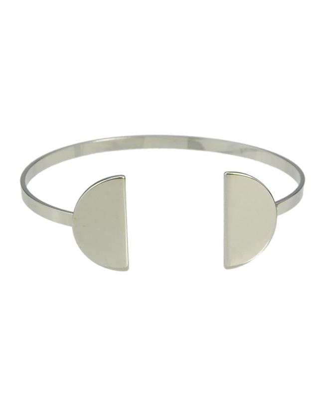 Romwe Silver Plated Open Cuff Bracelet
